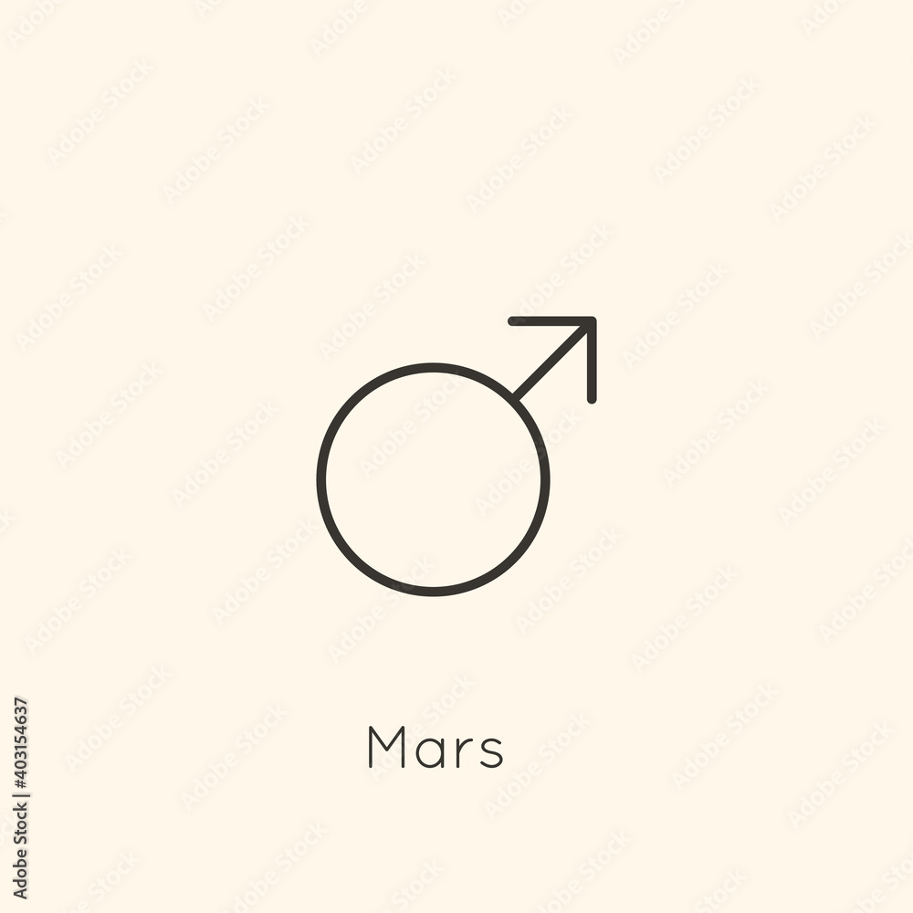 Venus Planet Icon and Male Symbol in Minimal Liner Trendy Style. Vector  Astrological Sign for Logo, Tattoo, Calendar , Horoscope. Stock Vector |  Adobe Stock