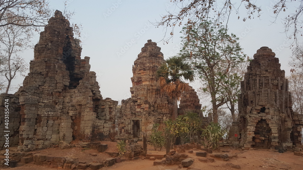 Cambodia. It is a temple on top of a mountain from the Angkor era. The ruins of Phnom Banana, which were built in the 11th century, are the best-preserved of the Khmer temples around Battambang.