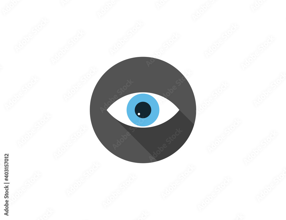 Watch, eye icon on transparent background. Vector illustration, flat. Watch, eye icon on transparent background. Vector illustration, flat.