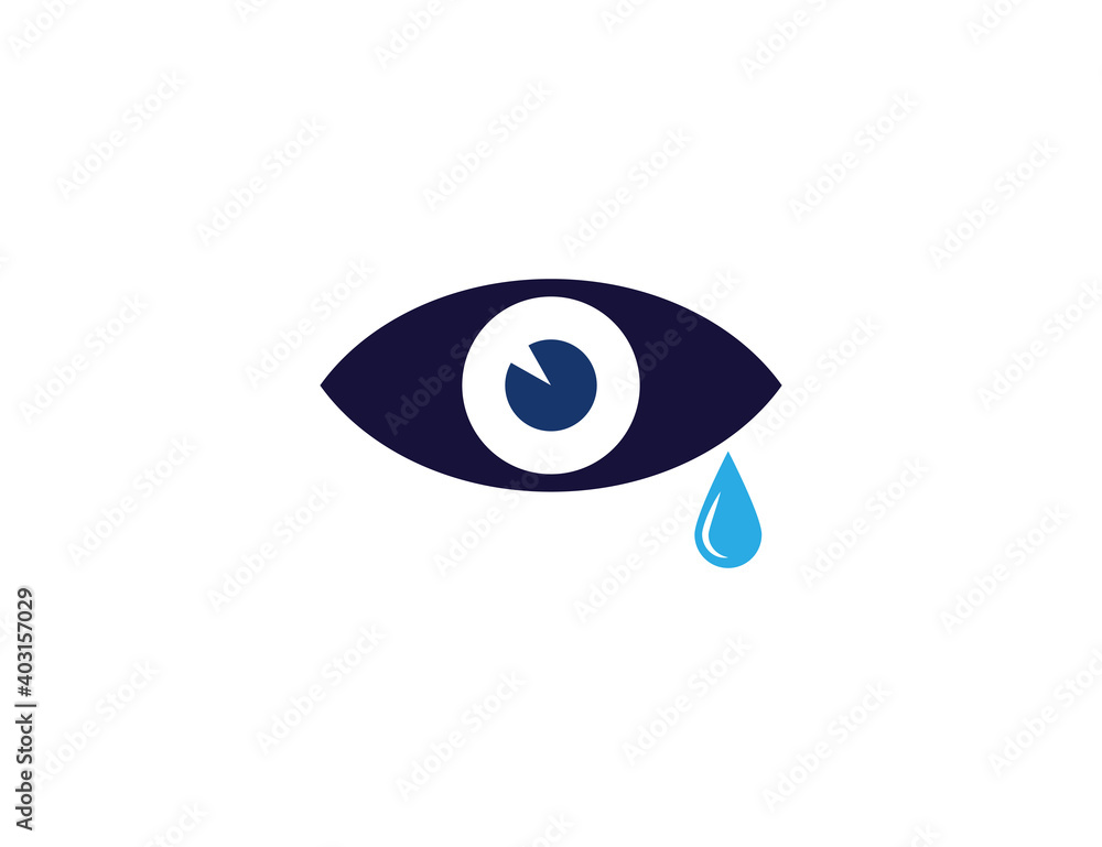Tear, cry eye icon. Vector illustration, flat.