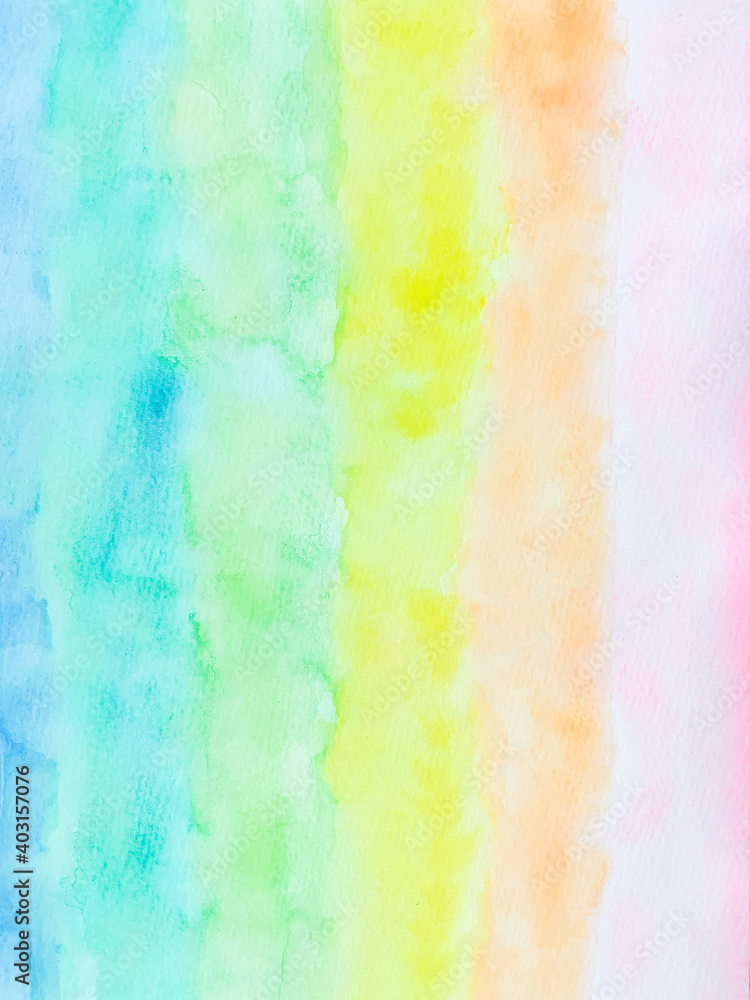 abstract watercolor background with rainbow