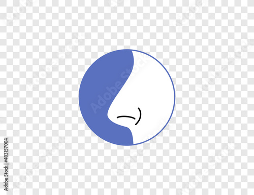 Body, nose, smell icon. Vector illustration, flat.