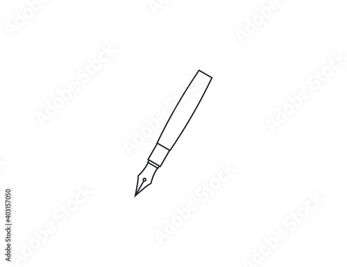 Fountain pen nib, signature icon. Vector illustration.