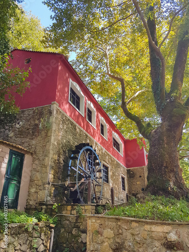 watermill of achileas in kalamas river, ioannina perfecture greece photo