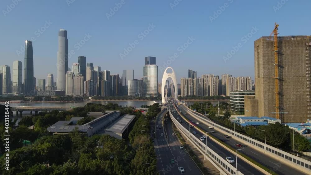Aerial photography Guangzhou city modern architecture landscape skyline Aerial photography Guangzhou city modern architecture landscape skyline