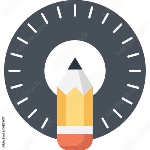 Pencil power and education exposure flat icon
