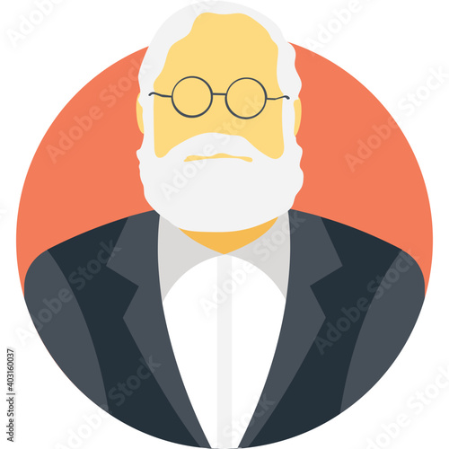 Mature university professor vector icon photo