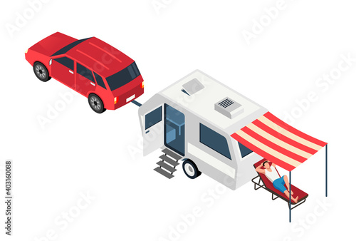 Camper Tralier Car Composition