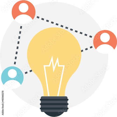 Teamwork collaborative idea flat icon