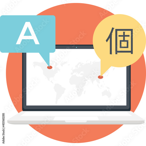 Flat icon of social media communication