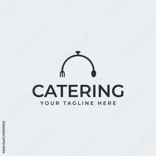 Catering logo vector design, with dinner cover icon, spoon, fork, perfect for any food business logo