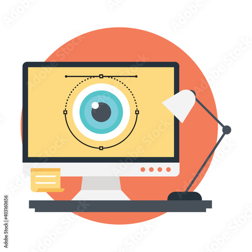 A screen representing vector icon of workstation 