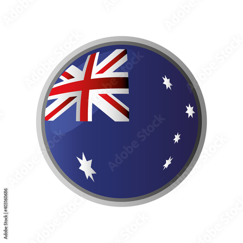 australia day, australian flag button sign icon white background