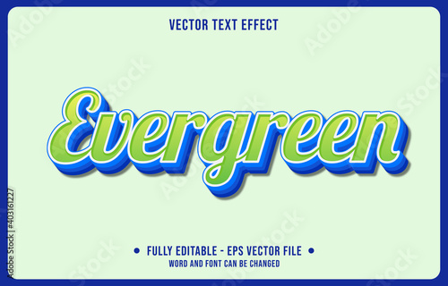 Editable text effect - evergreen blue and bright green  modern style