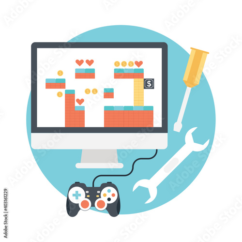 A creative design game development vector icon