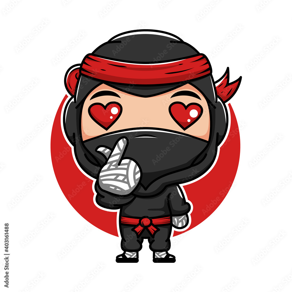 Funny little ninja Vector illustration in a cartoon style. Isolated on white background. Funny little ninja Vector illustration in a cartoon style. Isolated on white background.