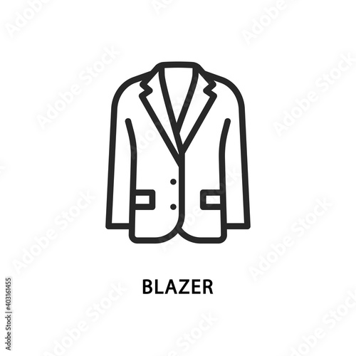 Blazer flat line icon. Vector illustration men clothes