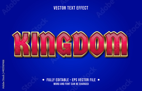 Editable text effect - kingdom red and gold color modern style