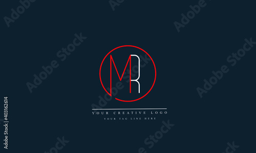 MR, RM, M, R Letter Logo Design with Creative Modern Trendy Typography