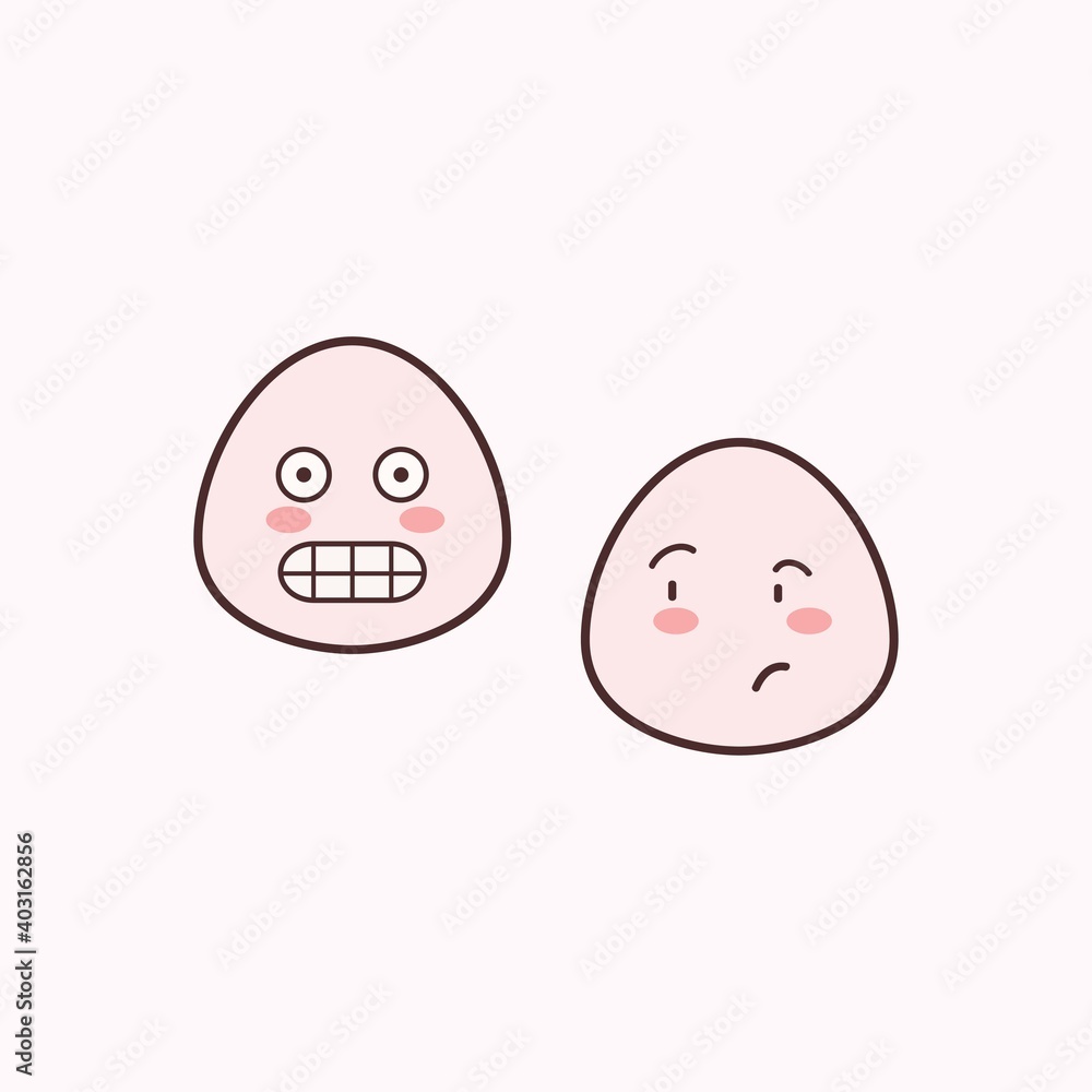 Cute Pink Emoticons with Various Facial Expressions Cute Pink Emoticons with Various Facial Expressions
