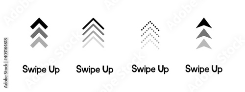 Swipe up icon set isolate on white background.