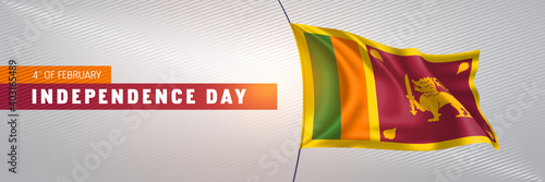 Sri Lanka happy independence day greeting card, banner vector illustration