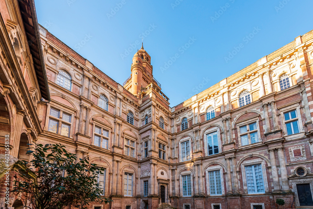 Obraz premium Beautiful classic private hotel Assezat in Toulouse, Occitanie in France