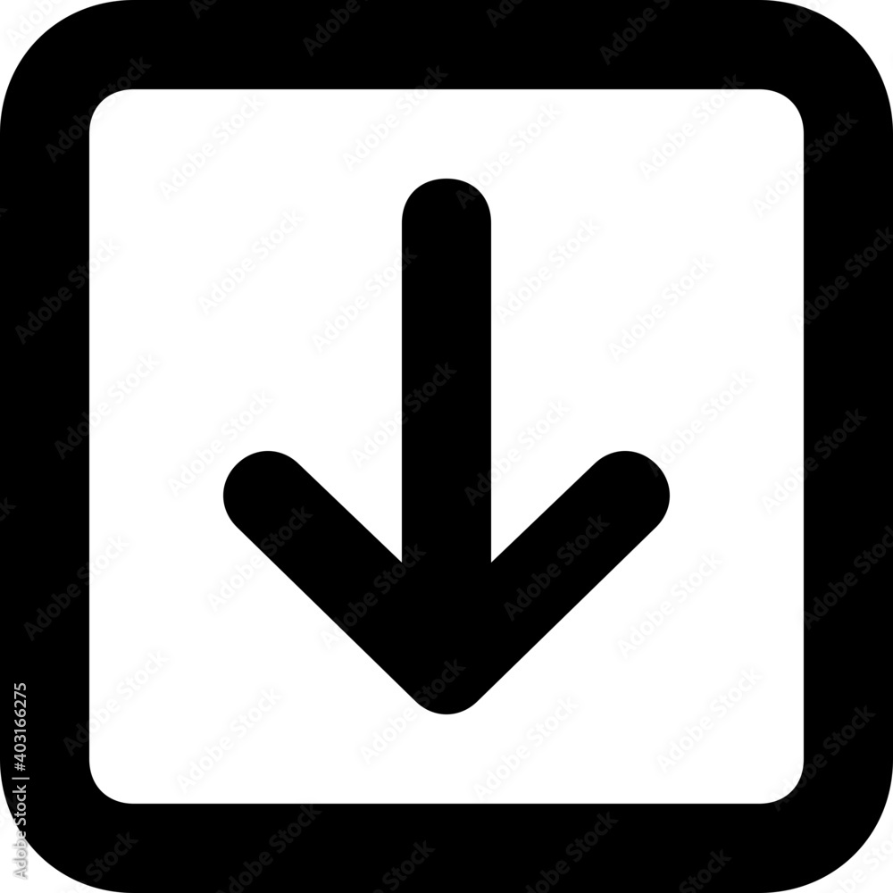 Downward Vector Line Icon Downward Vector Line Icon