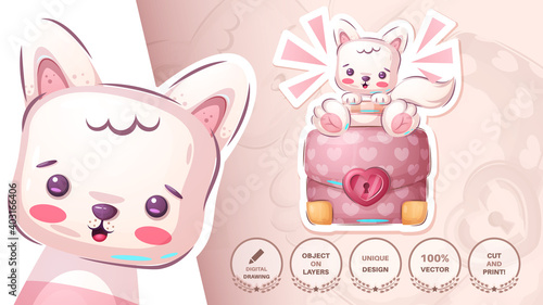 Cat, with diplomat - cute sticker