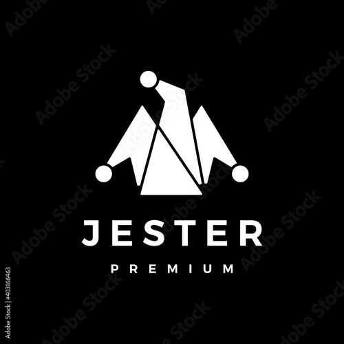 jester hat logo vector icon illustration