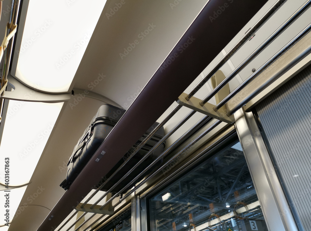 Obraz premium Luggage rack for luggage in the Local trains.