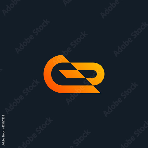 initial logo GP flat monogram