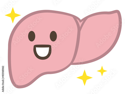 健康な肝臓の表情をしたイラストレーション