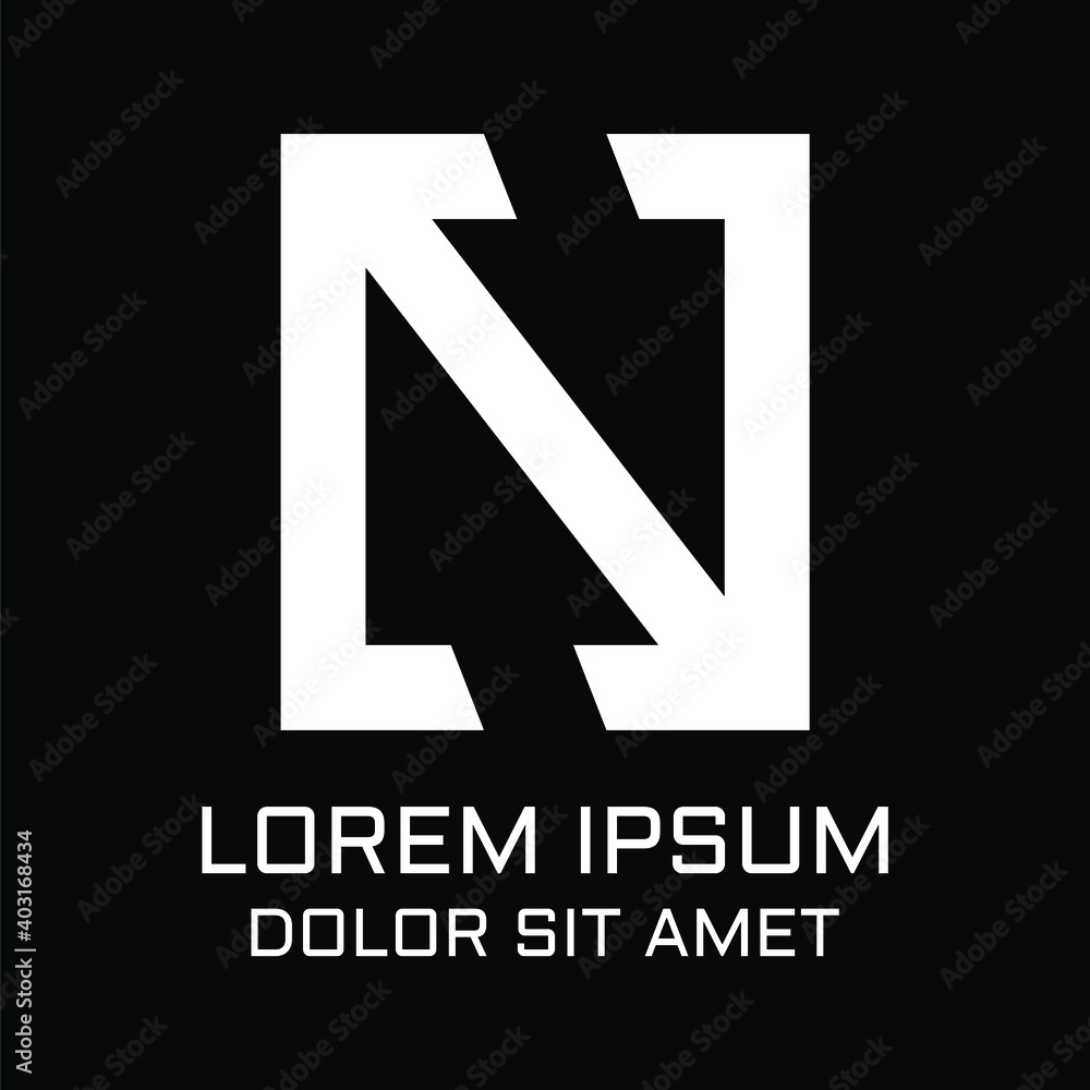 Creative, simple and elegant Initial letter N arrow click logo template in flat design monogram illustration Creative, simple and elegant Initial letter N arrow click logo template in flat design monogram illustration