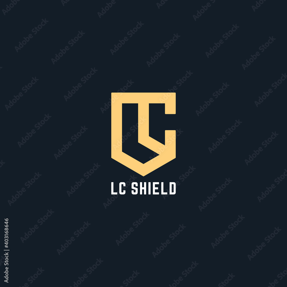 initial logo LC shield geometric initial logo LC shield geometric