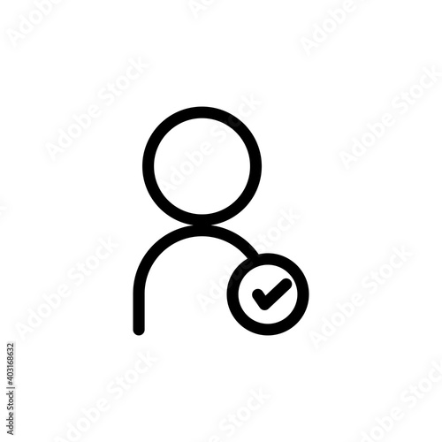 User checklist line icon. admin symbols. done symbol. Editable stroke. Simple illustration mobile concept and web design. Design template vector
