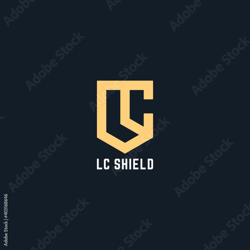 initial logo LC shield geometric