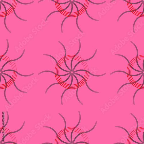 Abstract background circles and lines on a pink background, texture for design, seamless pattern, vector illustration