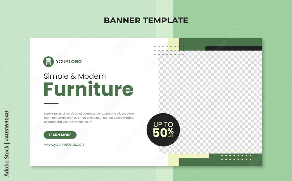 Obraz premium Simple and modern furniture banner template