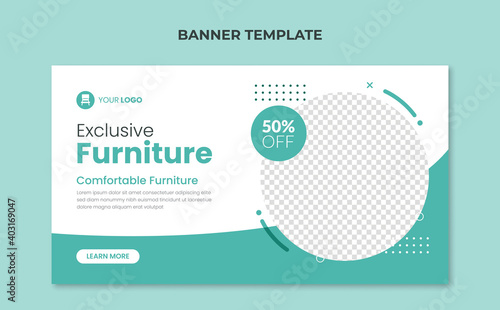 Exclusive furniture web banner template