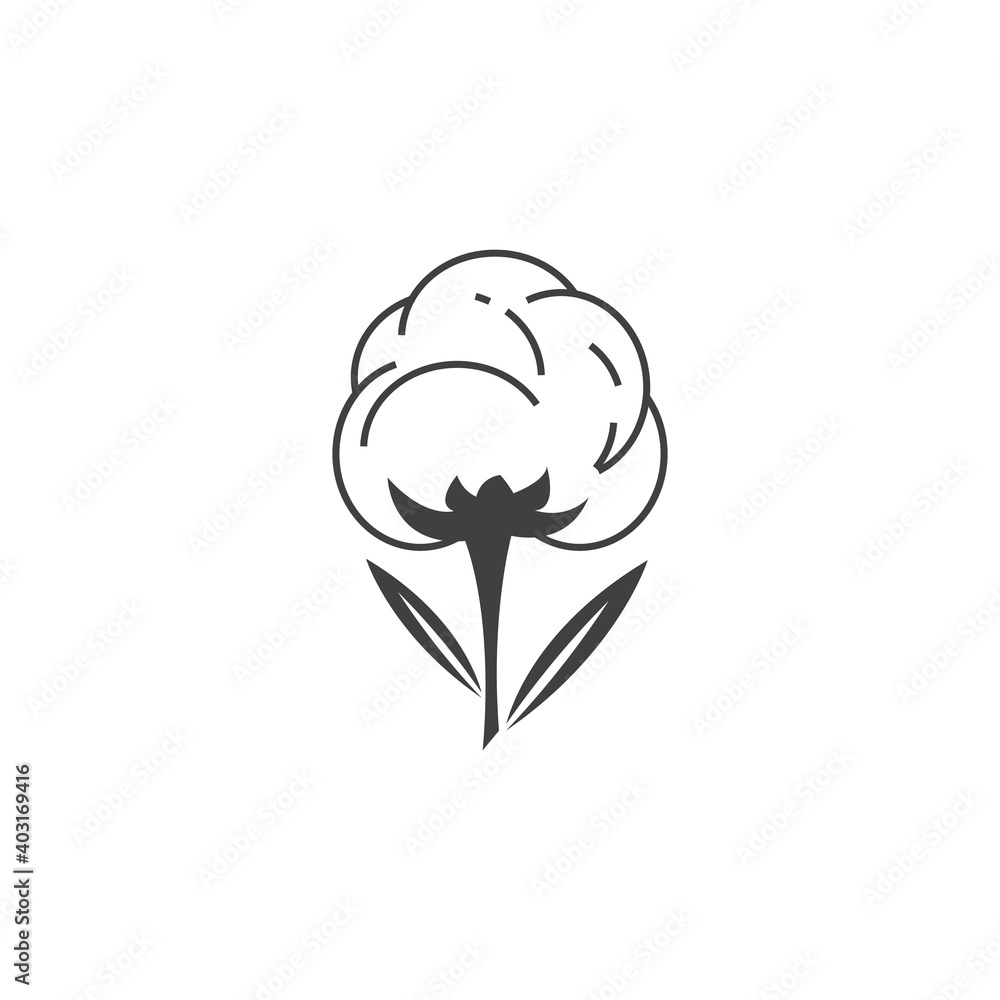 Cotton Logo Template vector symbol nature Cotton Logo Template vector symbol nature