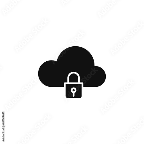 Private cloud icon for your website, logo, app, UI, product print. Private cloud concept flat Silhouette vector illustration icon