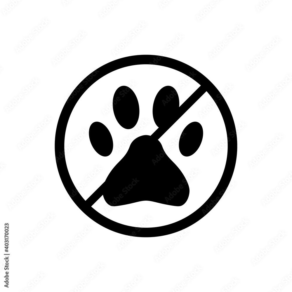 Fototapeta premium No pet outline icon isolated. Symbol, logo illustration for mobile concept, web design and games.