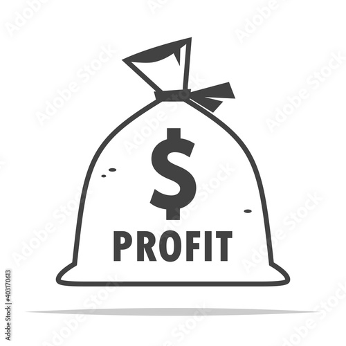 Bag of profit icon transparent vector isolated