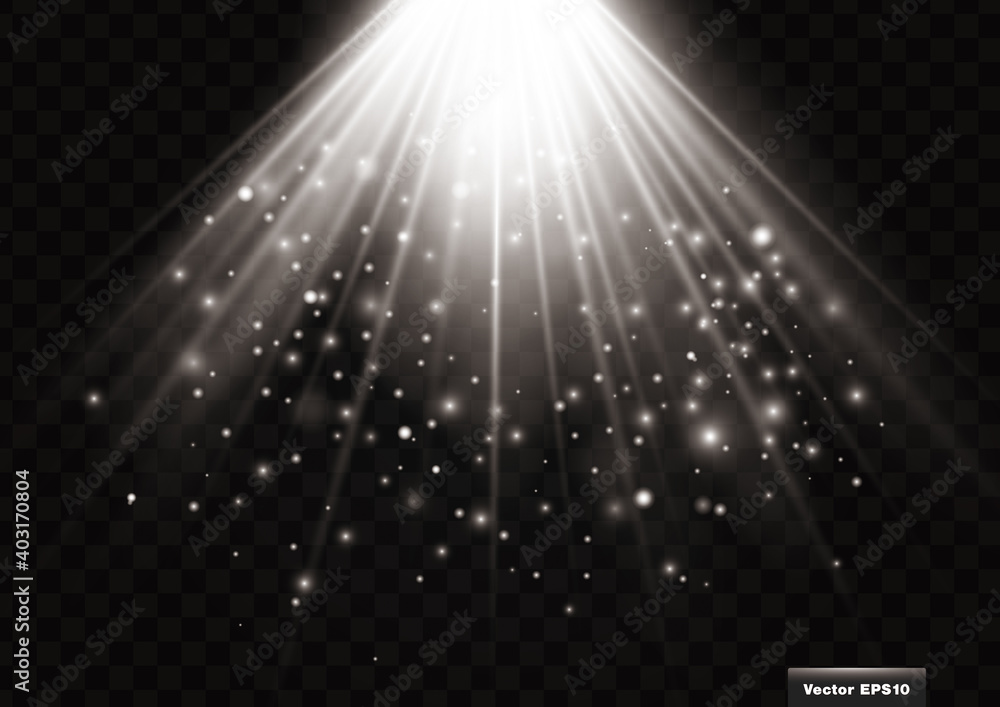 煌びやかな光とキラキラ粒子 スポットライト 背景装飾 ベクター素材 Stock Vector Adobe Stock