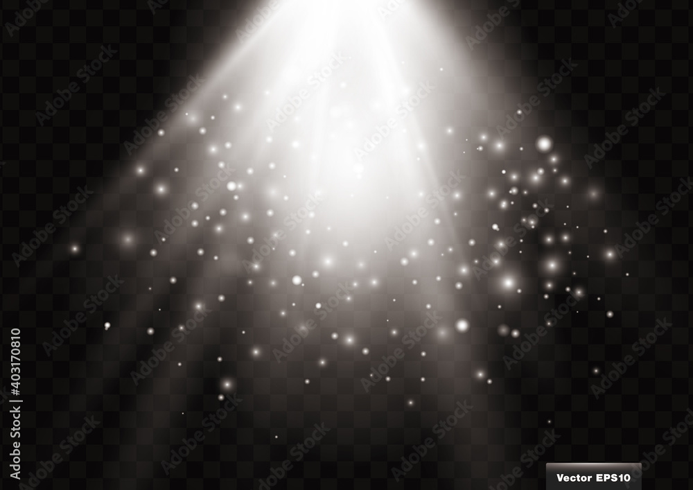優しい光とキラキラ粒子 スポットライト 背景装飾 ベクター素材 Stock Vektorgrafik Adobe Stock