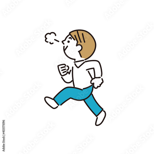 上を目指して駆ける男の子