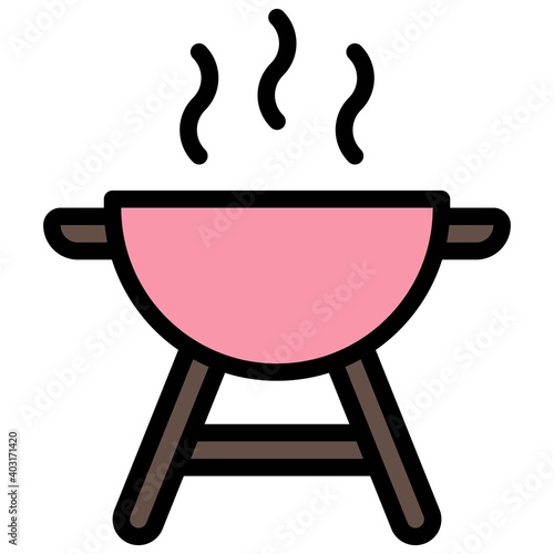 Barbeque grill icon, Birthday party related vector illustration