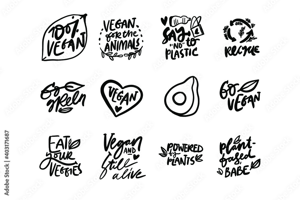 Fototapeta premium egan. Illustration motivation quote for your design: card, banner, poster