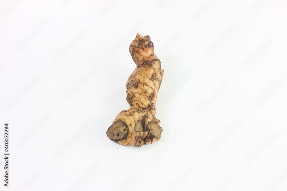 Fototapeta premium garlic, lime and ginger in white background